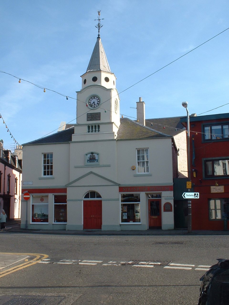 The clock-tower frontage of Stranraer’s Old Town Hall, photographed in 2005.